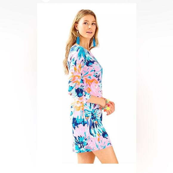 Lilly Pulitzer Marlowe Boatneck Shirt Dress in Off Tropic Print Size XS - Picture 2 of 8